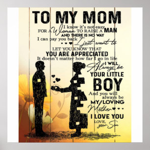 Son To My Mum Present Cute Gift for Mummy Poster