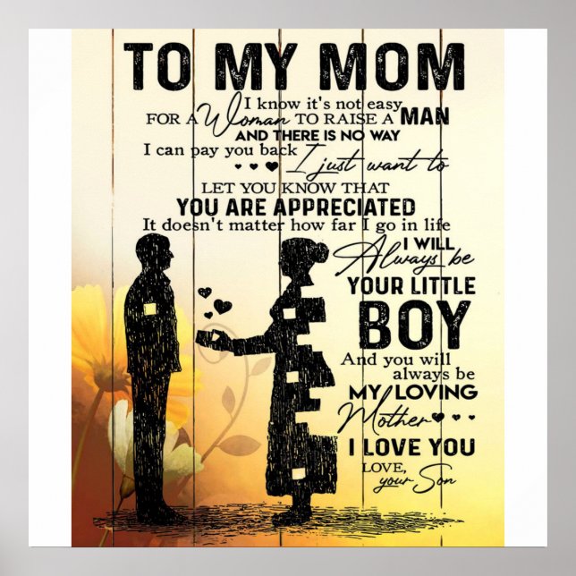 Son To My Mum Present | Cute Gift for Mummy Poster (Front)
