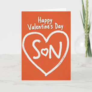 Son Valentines Brush Stroke Card