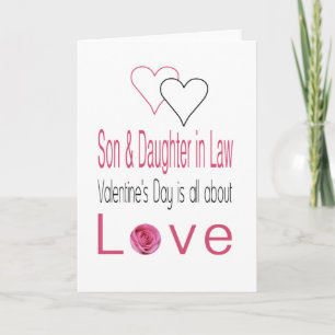 Son & Wife  Happy Valentine's Day Roses Holiday Card