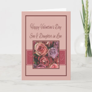Son & Wife  Happy Valentine's Day Roses Holiday Card