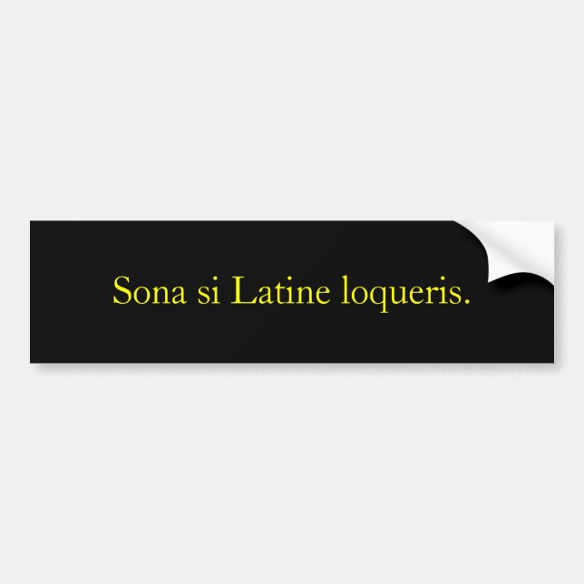 Sona si Latine loqueris. Bumper Sticker (Front)