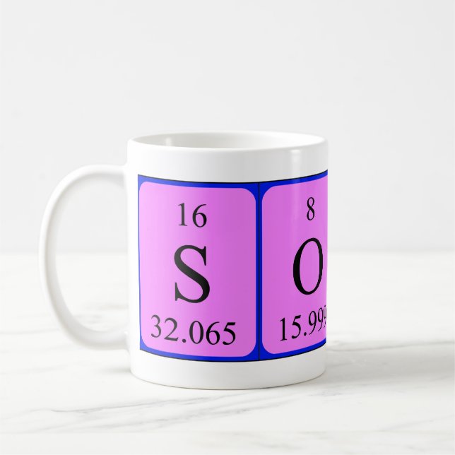Sonali periodic table name mug (Left)