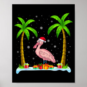 Sonbill Santa Hat Palm Tree Beach Xmas Pajama  Poster