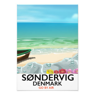 Søndervig Denmark beach travel poster