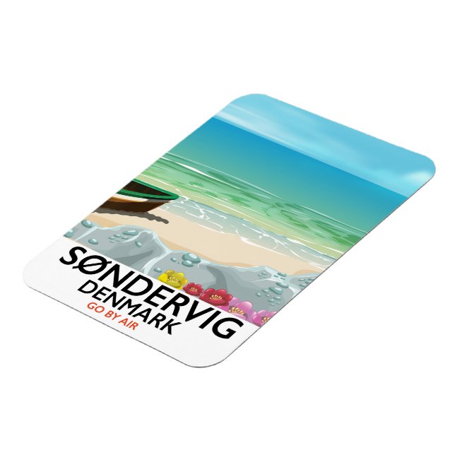 Søndervig Denmark beach travel poster Magnet (Left Side)
