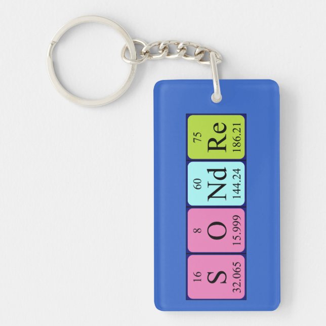 Sondre periodic table name keyring (Front)
