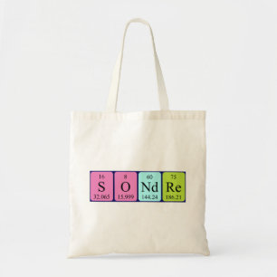 Sondre periodic table name tote bag