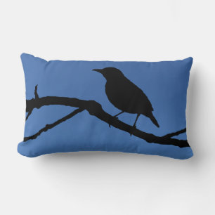 Song bird silhouette lumbar cushion
