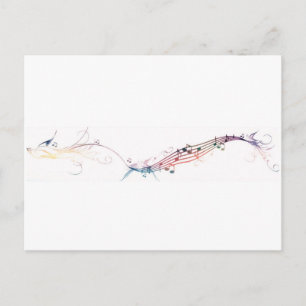 song birds rainbow postcard