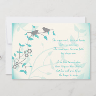 Song Birds Wedding Anniversary Vow Renewal Invitation