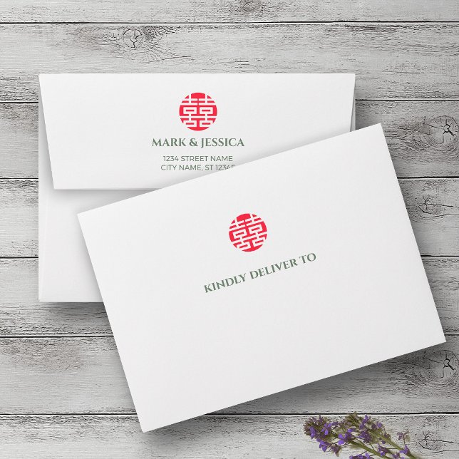 Song Hy Chinese/Vietnamese Wedding Invitation Envelope (Creator Uploaded)