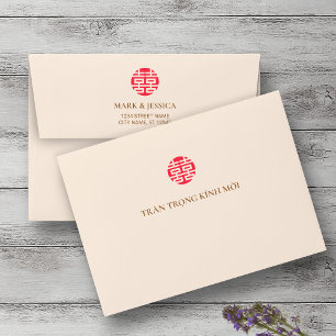 Song Hy Vietnamese Wedding Invitation Envelope
