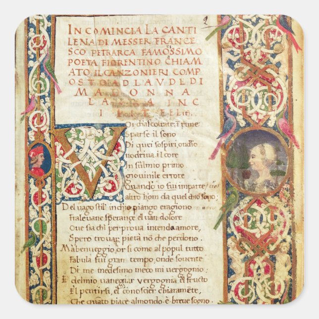 Song in praise of Laure Square Sticker (Front)