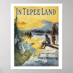 Song In Tepee Land Vintage Art Poster