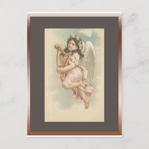 Song -Little Girl with Harp Postcard