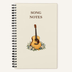 Song Notes Acoustic Guitar Wildflower Notebook