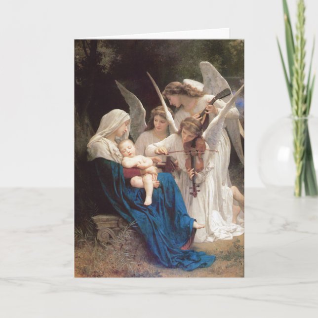 Song of Angels - William Bouguereau Christmas Holiday Card (Front)