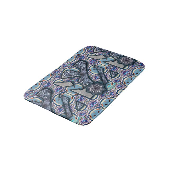 Song of Living Metal No 2 by Linandara Bath Mat (Angled)