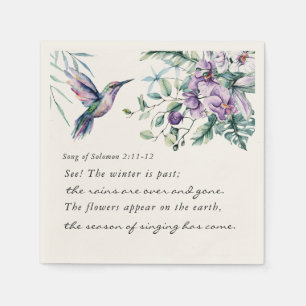 Song of Solomon 2:11-12 Hummingbird Flowers Bibrs Napkin
