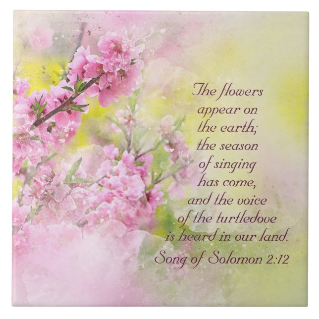 Song of Solomon 2:12 Flowers appear on the earth Tile (Front)
