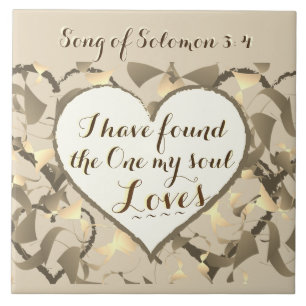 Song of Solomon 3:4 Bible Verse, Heart Ceramic Tile