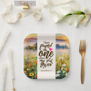 Song of Solomon 3:4 I have found the One Bible Paper Plate