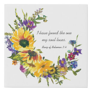 Song of Solomon 3:4 I have found the one Floral Faux Canvas Print