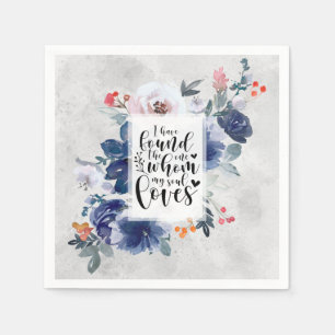 Song of Solomon 3:4 I have found the One Flower Napkin