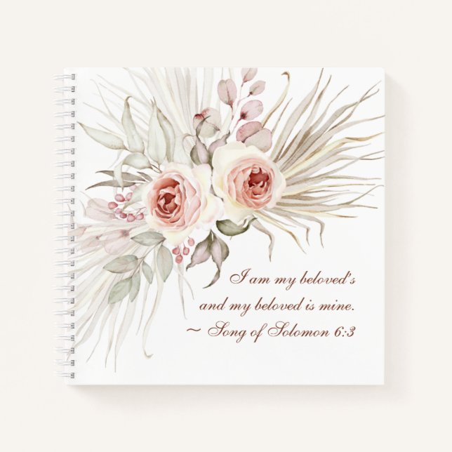 Song of Solomon 6:3 I am my Beloved’s Floral  Notebook (Front)
