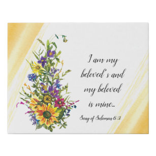 Song of Solomon 6:3 I am my Beloved’s Wildflowers Faux Canvas Print