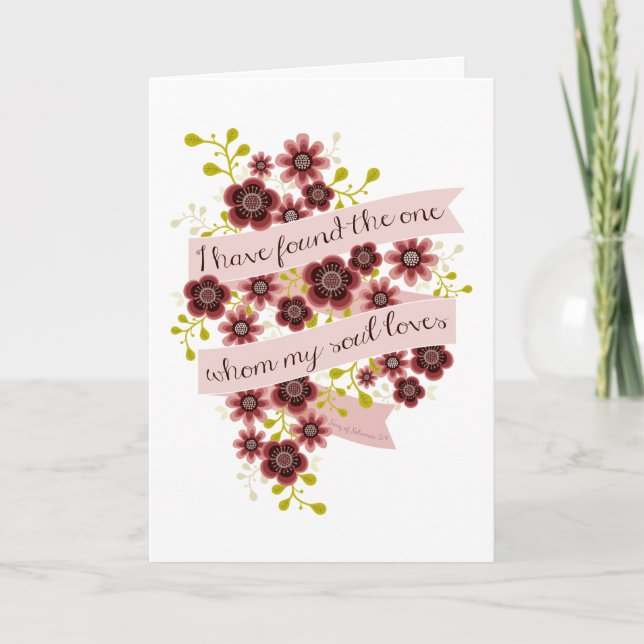 Song of Solomon Love Quote Valentine Greeting Card (Front)