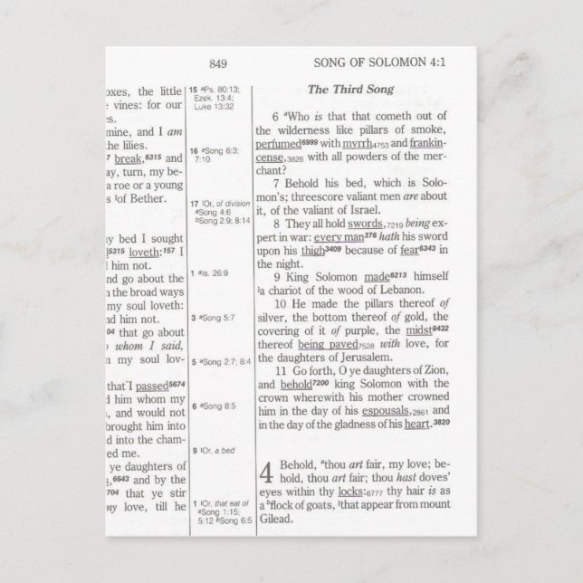 Song of Solomon Postcard (Front)