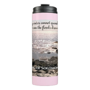 Song of Solomon Romantic Photo of the Ocean Pink Thermal Tumbler