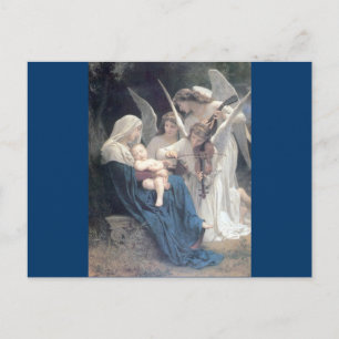 Song of the angels antique painting baby religion postcard