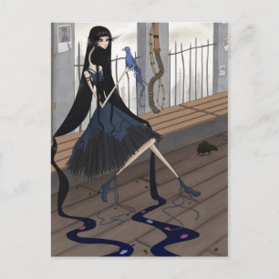 Song of the Bird: Dark Surreal Art Postcard