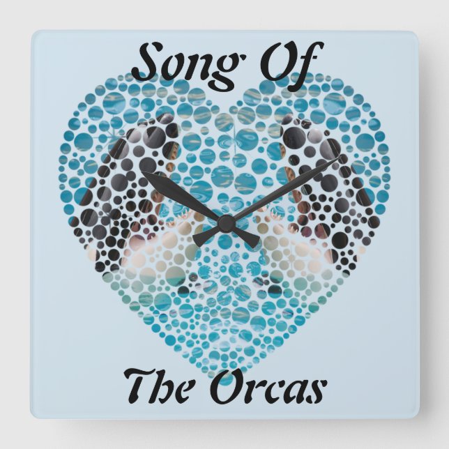 Song Of The Orcas, Square Wall Clock (Front)