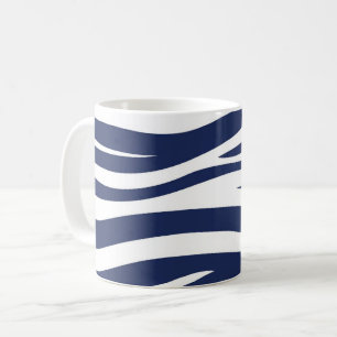 Song of the Sea Navy Blue Nautical Flowing Waves Coffee Mug