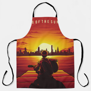 Song of the sunset illustration sunset,alone,boy,g apron