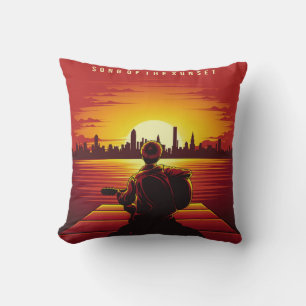 Song of the sunset illustration sunset,alone,boy,g cushion