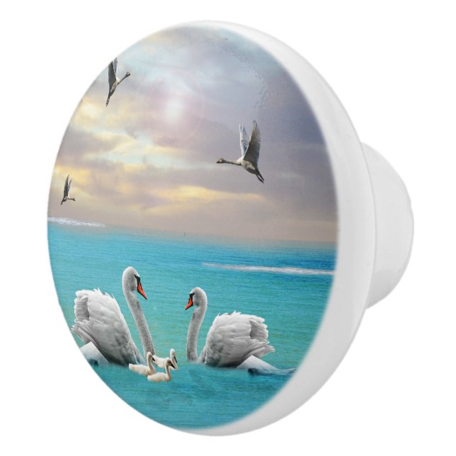 Song Of The White Swan, Ceramic Knob (Right)