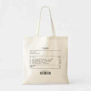 Song Receipt Playlist Aesthetic Trendy Minimalist Tote Bag