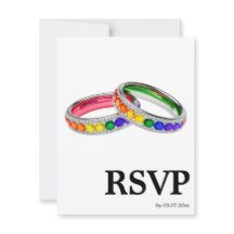 🌈  Song request LGBTQ Rainbow Rings RSVP Card