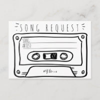 Song request wedding RSVP Insert card Cassette