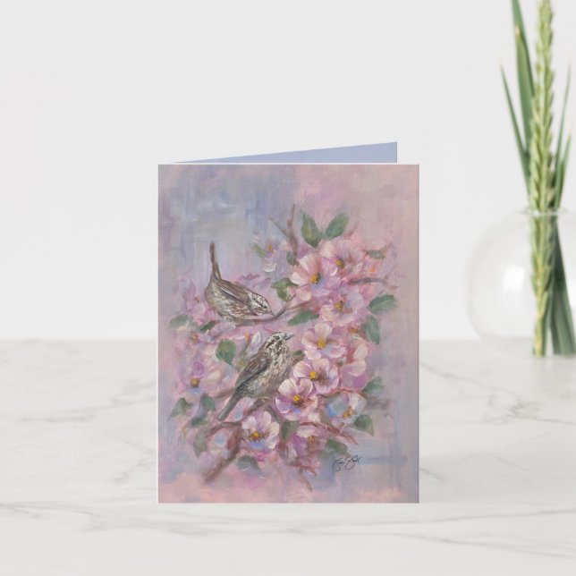 Song Sparrow 4 x 5.6" Thank You Card (Front)
