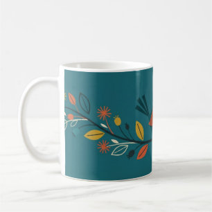 Songbird and Leaf Garland Wrap-Around Mug