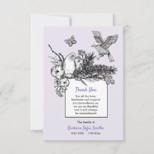 Songbird Bereavement Thank You Card