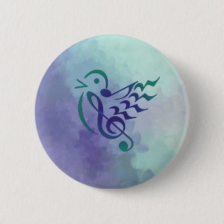 Songbird in Flight colourful button