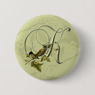 Songbird Initial K 6 Cm Round Badge