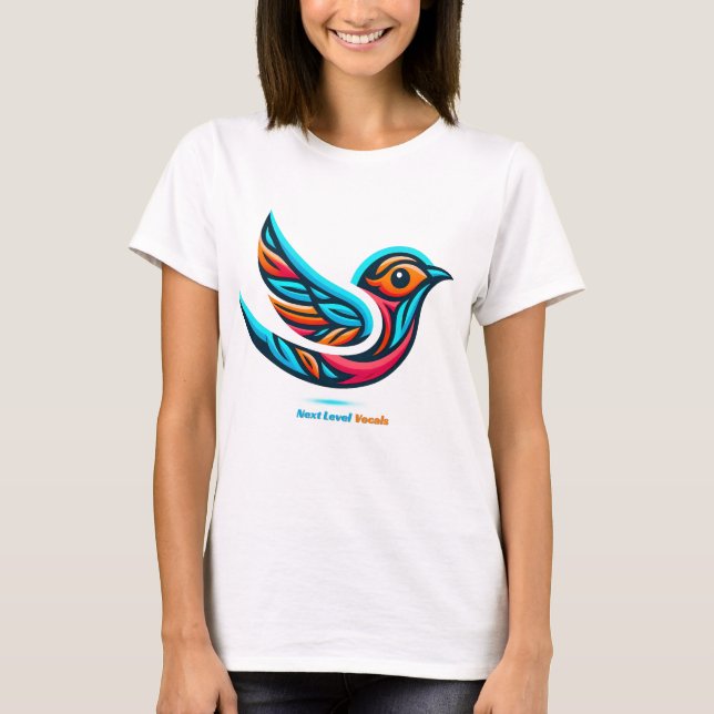 Songbird Nightingale with text Next Level Vocals T-Shirt (Front)